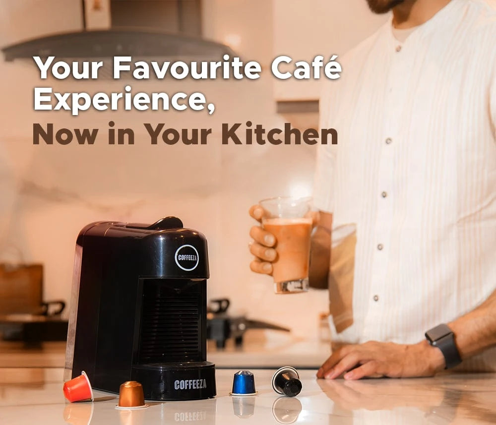 Coffeeza Finero Next Coffee Machine + 10 FREE Coffee Capsules + 1 Year Membership Benefits nespresso compatible BUNDL-FIN2-BK-VER1-08