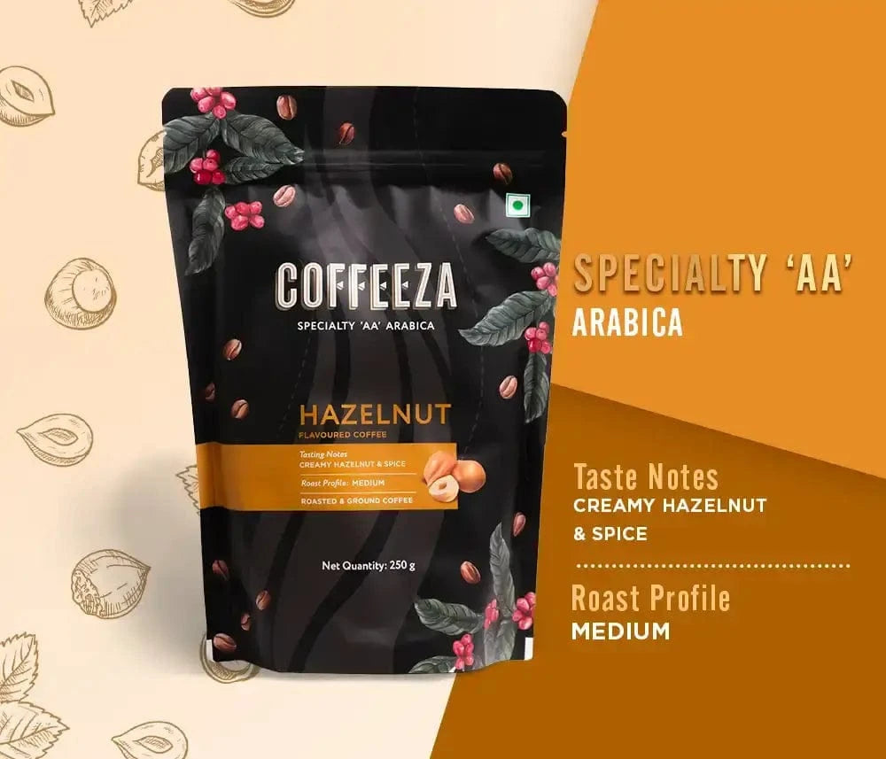 Coffeeza Hazelnut 100% Arabica Flavoured Ground Coffee nespresso compatible