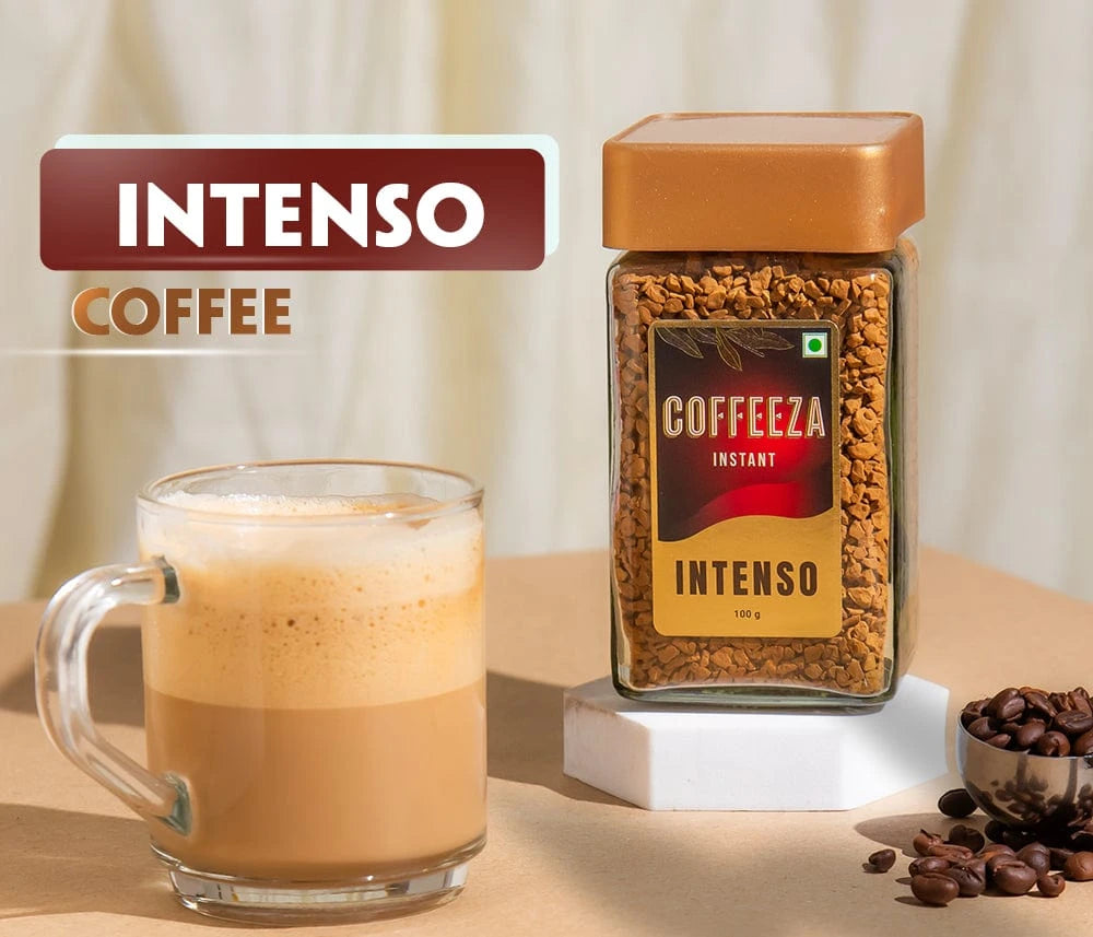 Coffeeza Intenso Instant Coffee | Freeze-Dried 100gms | Bold & Intense - Premium Coffee nespresso compatible