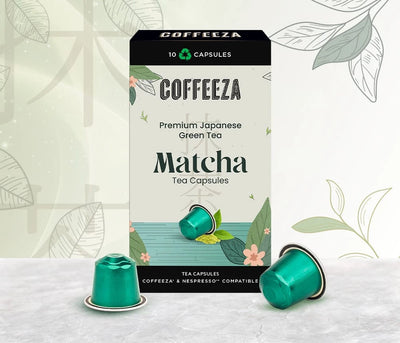 Coffeeza Matcha Green Tea Capsules, 100% Pure Japanese Matcha, Aluminium Capsules nespresso compatible CCS-ALU-MAT1-VER1-01