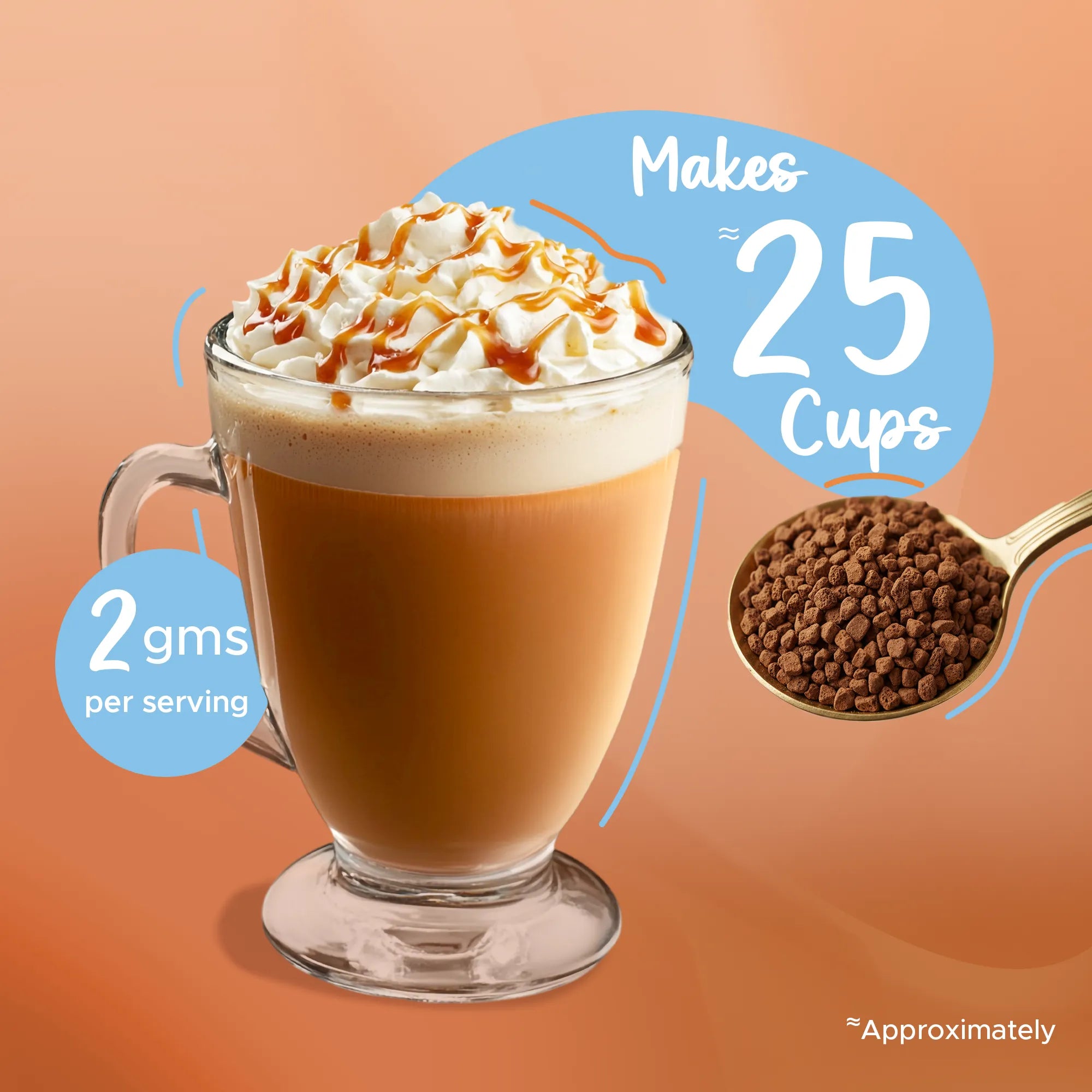 Coffeeza Salted Caramel Freeze-Dried Premium Instant Coffee I Sweet & Buttery I 50gms