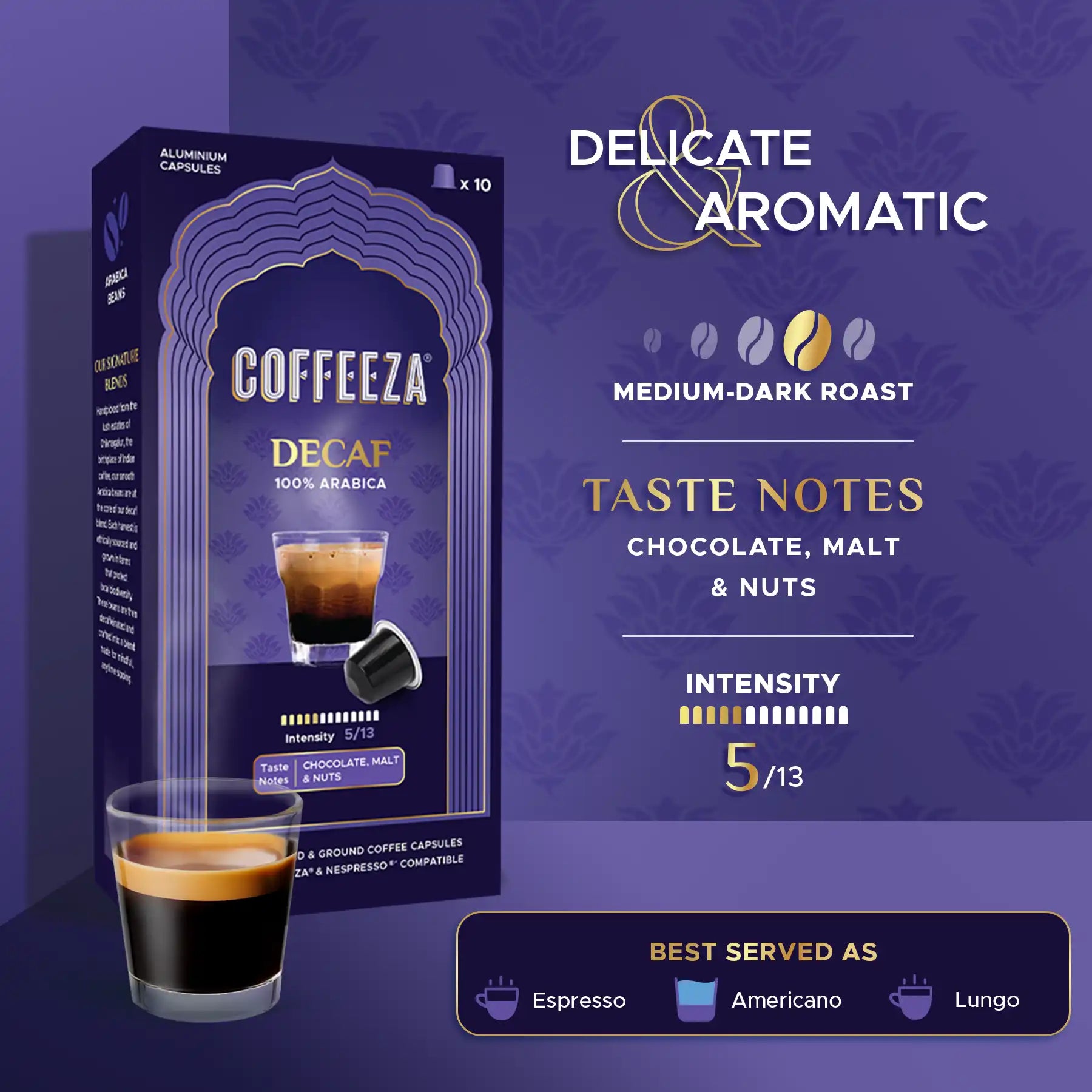 Coffeeza Decaf Aluminium Coffee Capsules