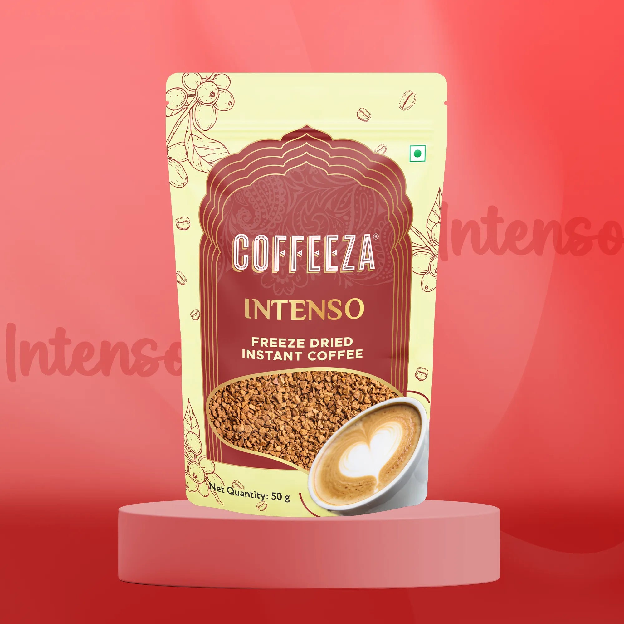 Coffeeza Intenso Freeze Dried Premium Instant Coffee I Bold & Smooth I 50gms