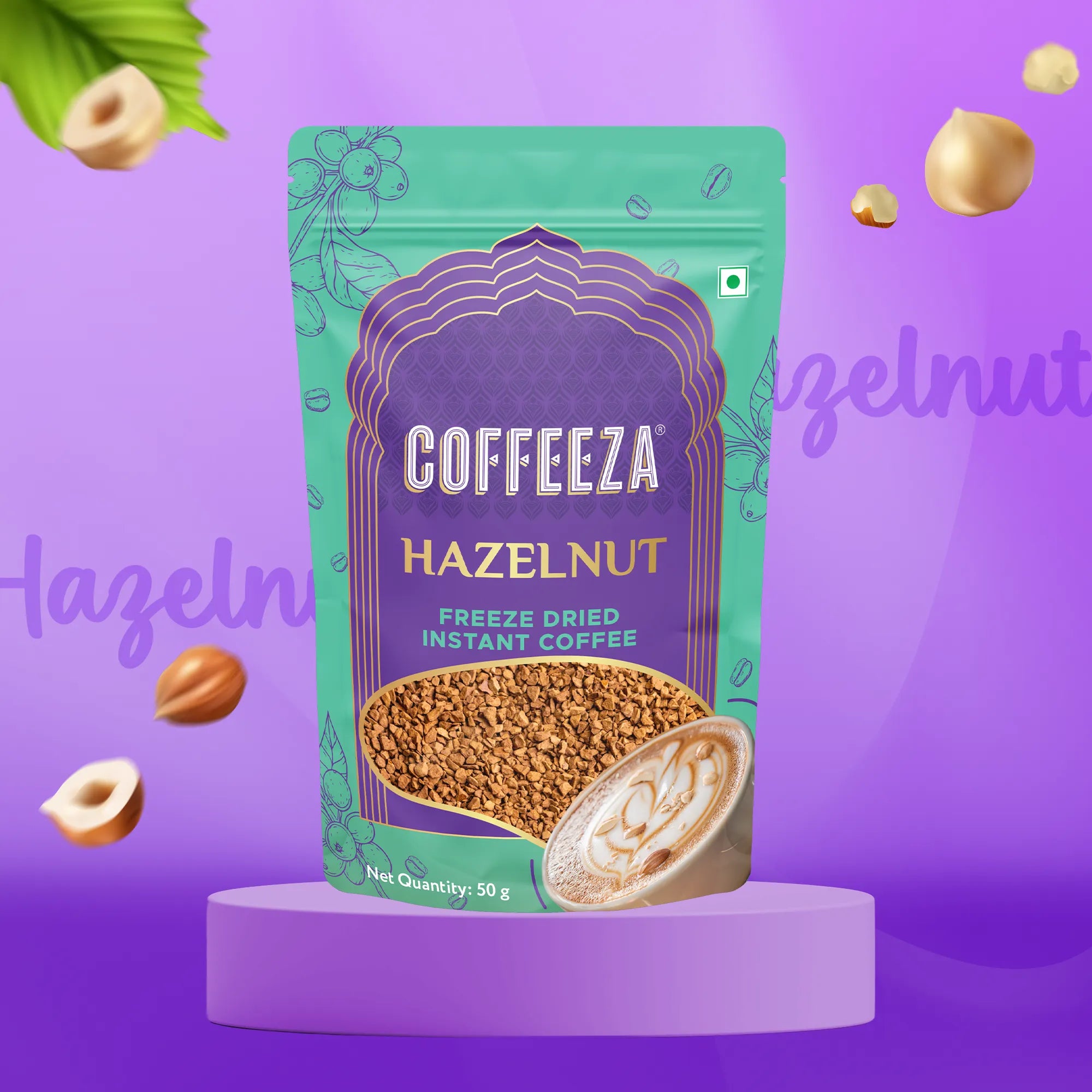 Hazelnut Freeze-Dried Premium Instant Coffee I Creamy & Nutty I 50gms
