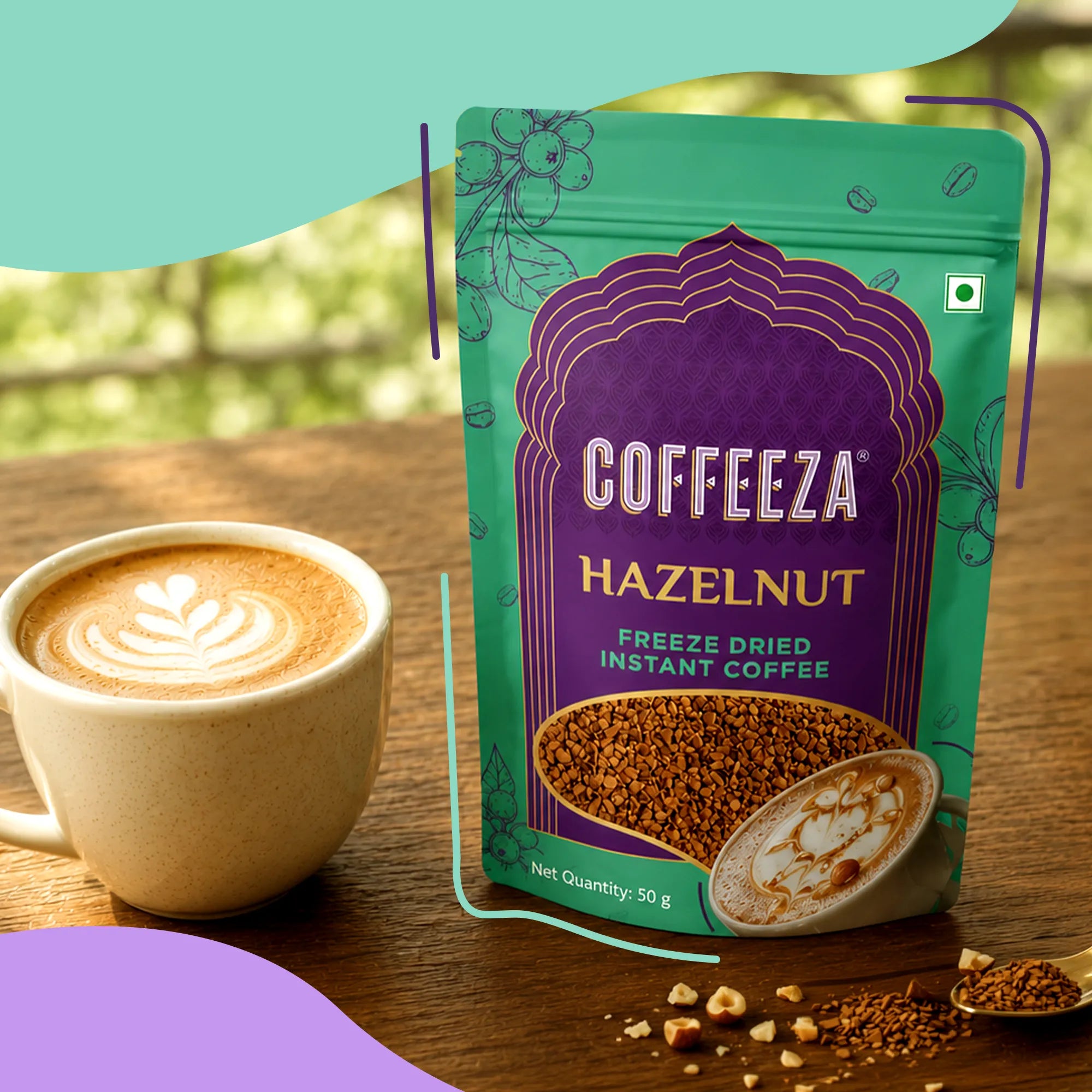 Hazelnut Freeze-Dried Premium Instant Coffee I Creamy & Nutty I 50gms