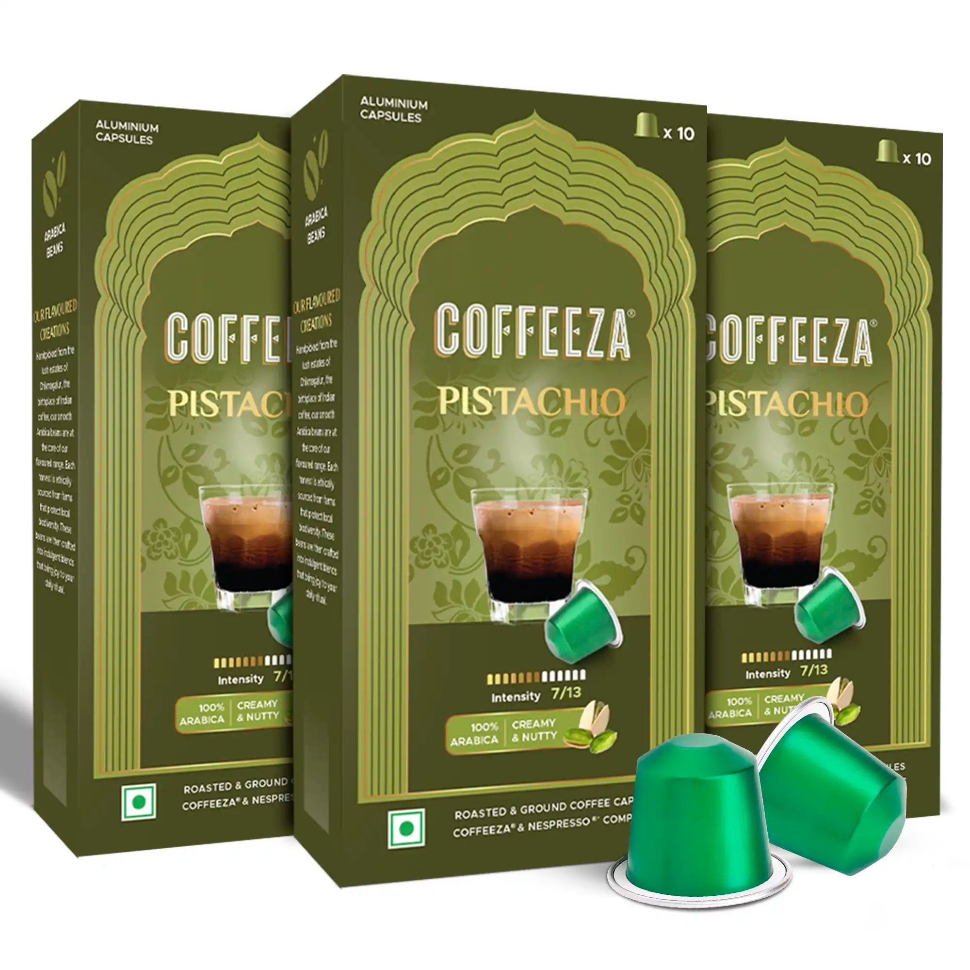 Pistachio 100% Arabica Flavoured Aluminium Coffee Capsules (Limited Edition)