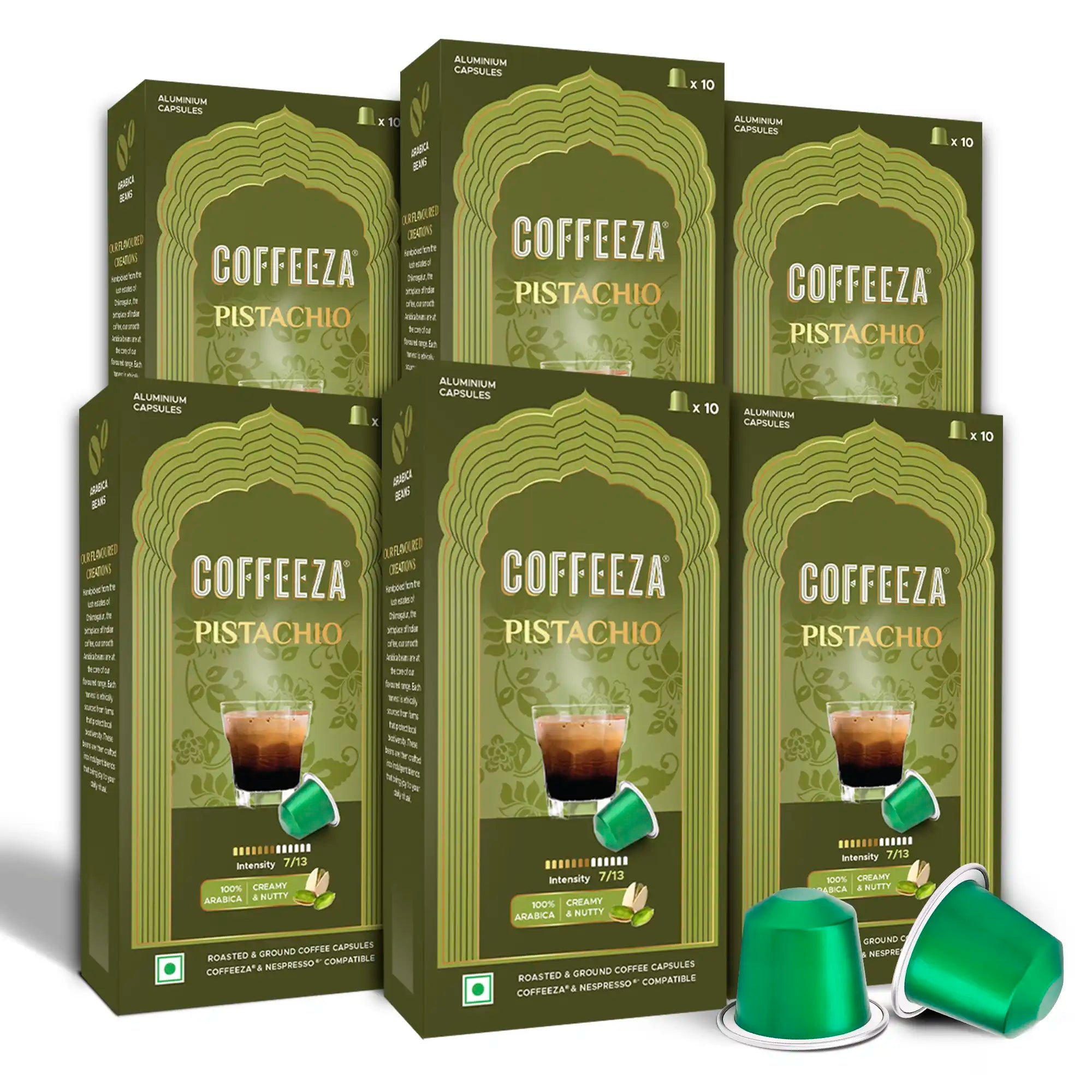 Pistachio 100% Arabica Flavoured Aluminium Coffee Capsules (Limited Edition)