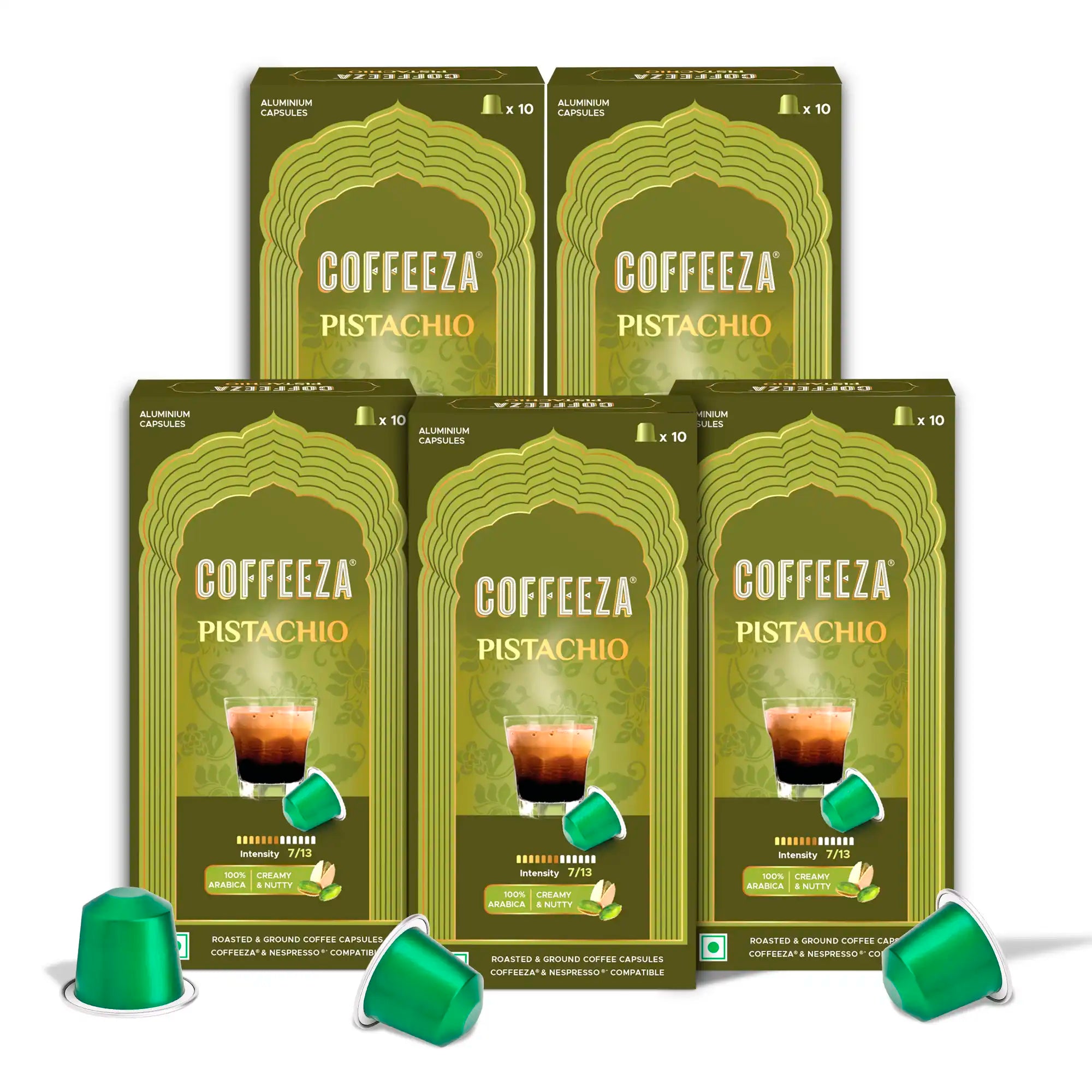 Pistachio 100% Arabica Flavoured Aluminium Coffee Capsules (Limited Edition)