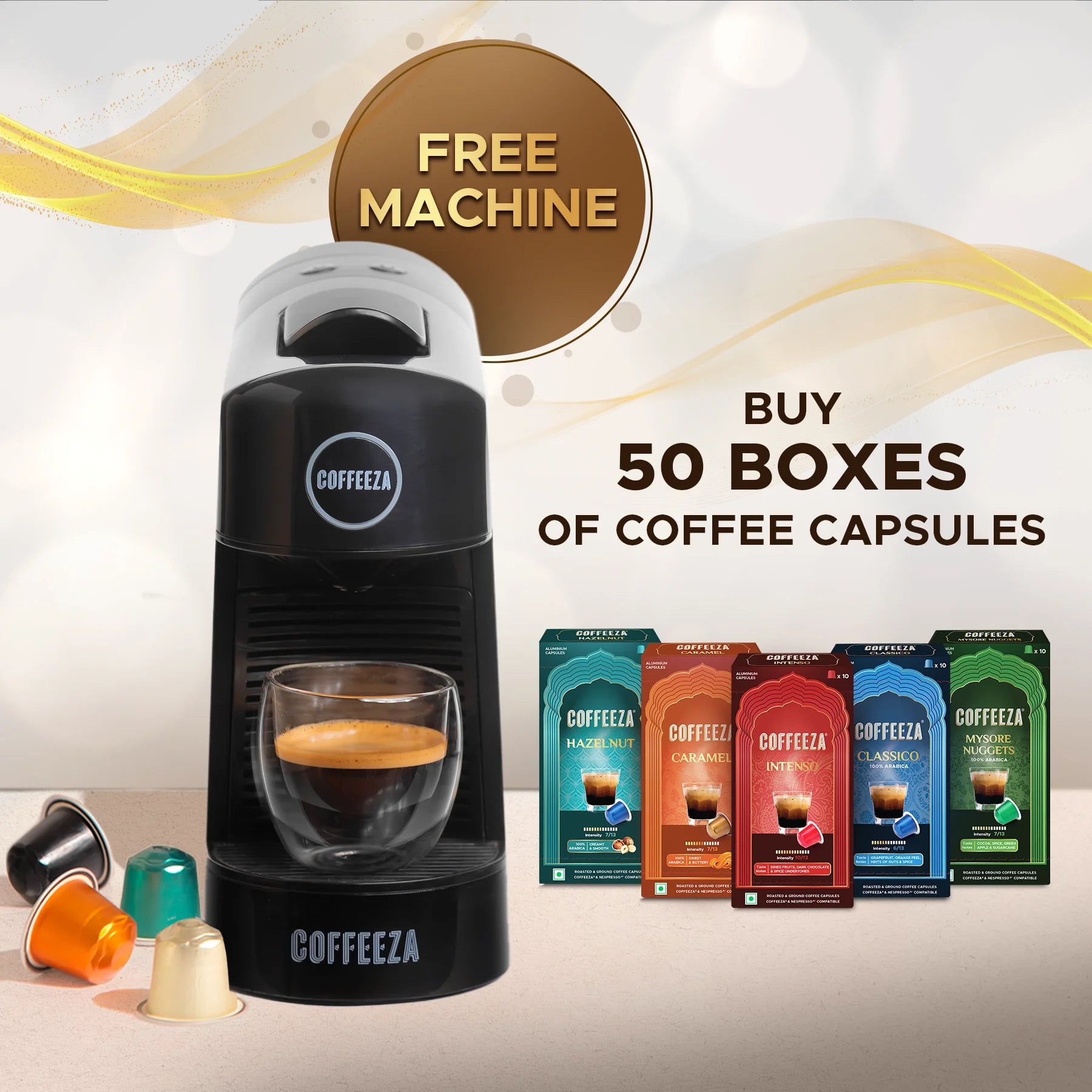 FREE Finero Next Machine with 50 Capsule Boxes – Choose Your Favorite Flavours