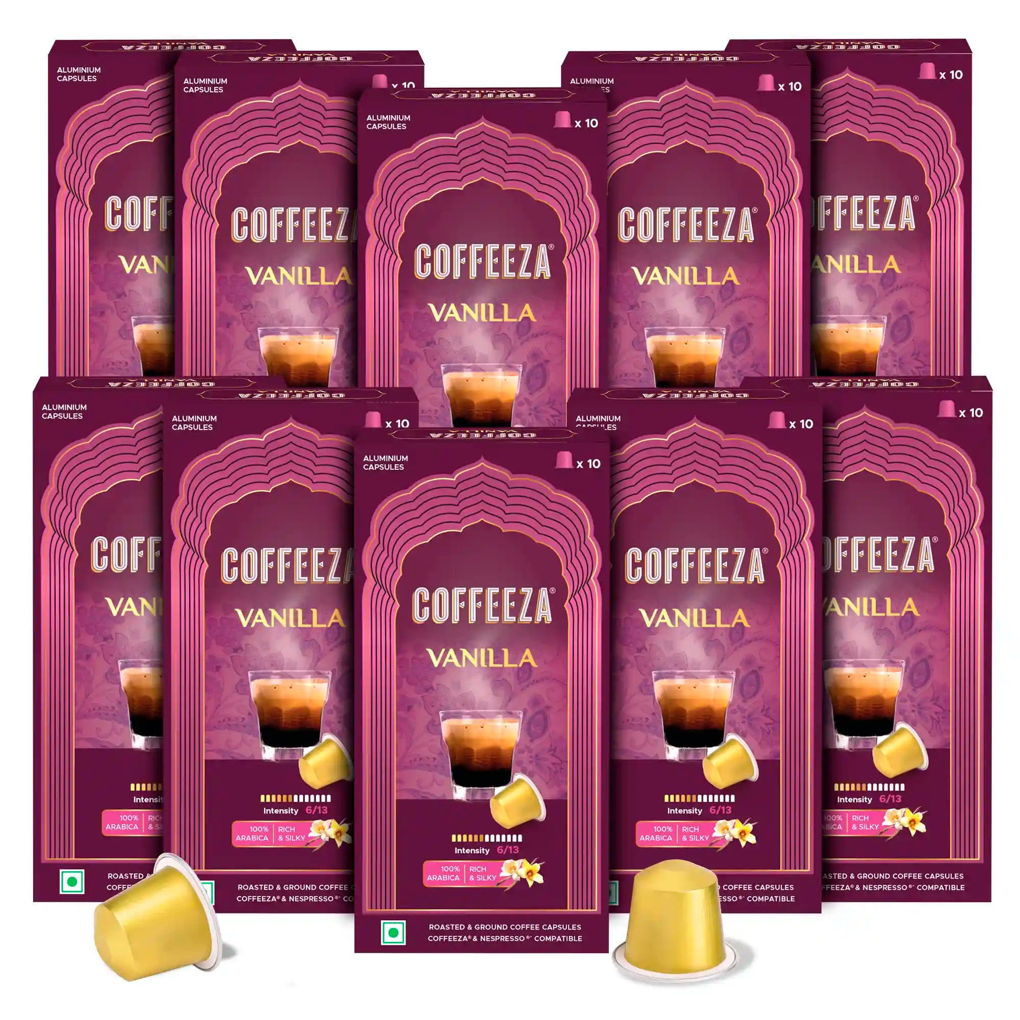 Vanilla 100% Arabica Flavoured Aluminium Coffee Capsules