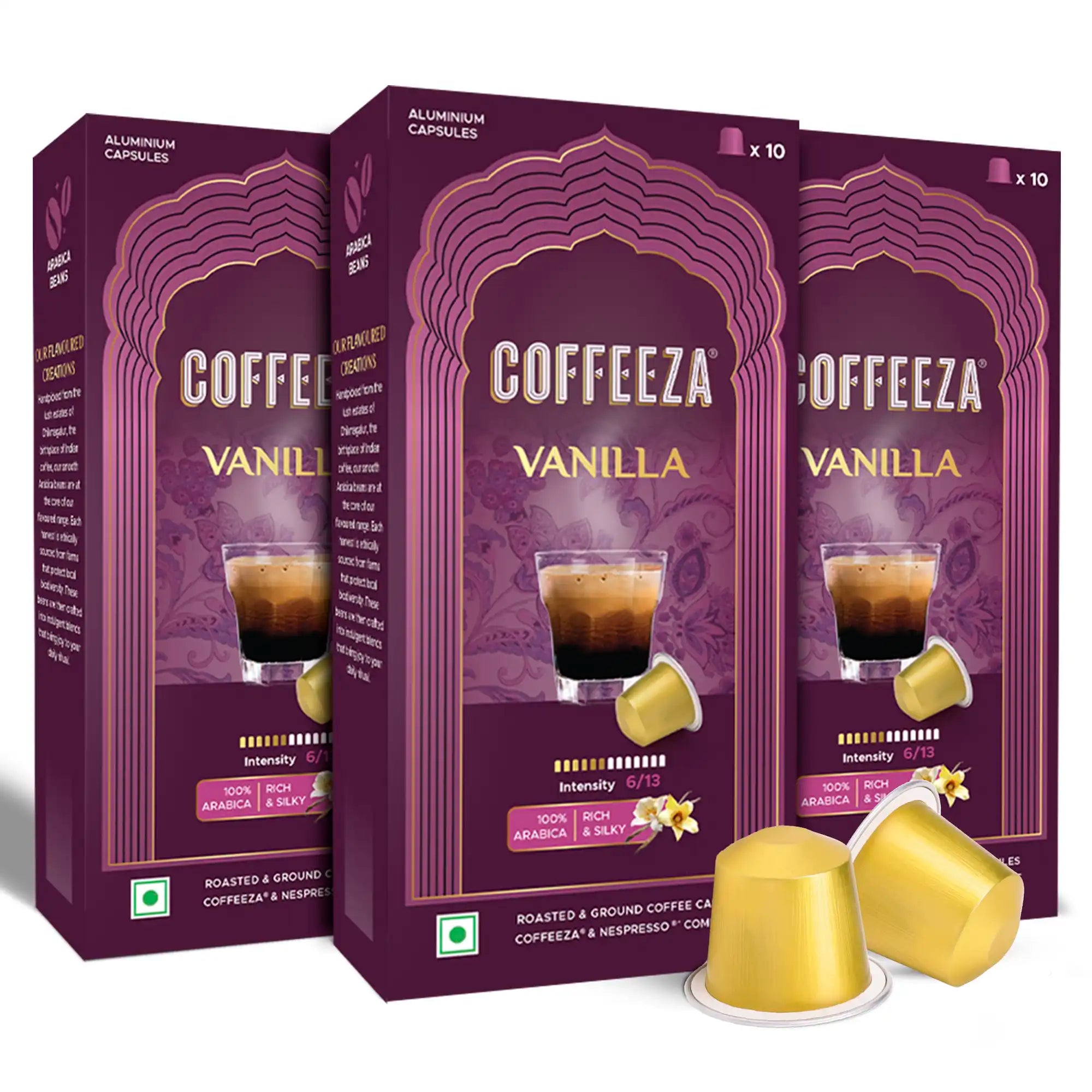 Vanilla 100% Arabica Flavoured Aluminium Coffee Capsules