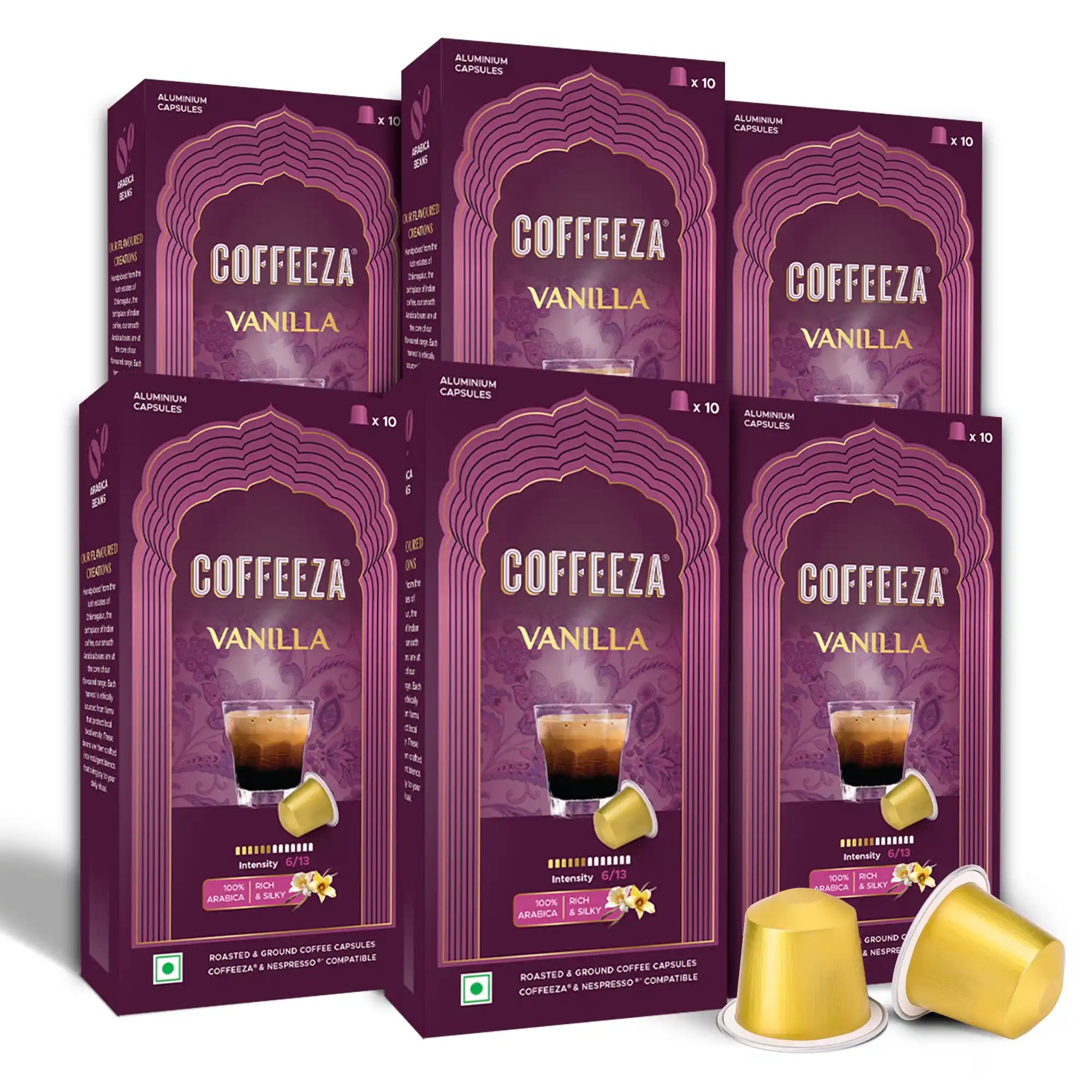 Vanilla 100% Arabica Flavoured Aluminium Coffee Capsules